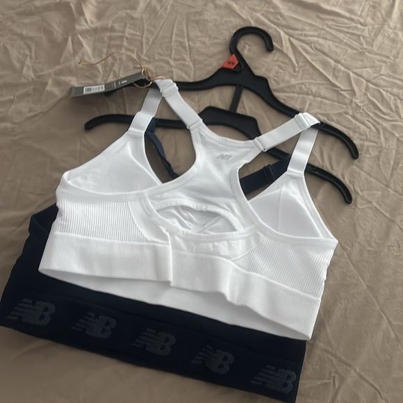 New Balance Women's Dark Blue and White Sports Bras - Picture 6 of 6